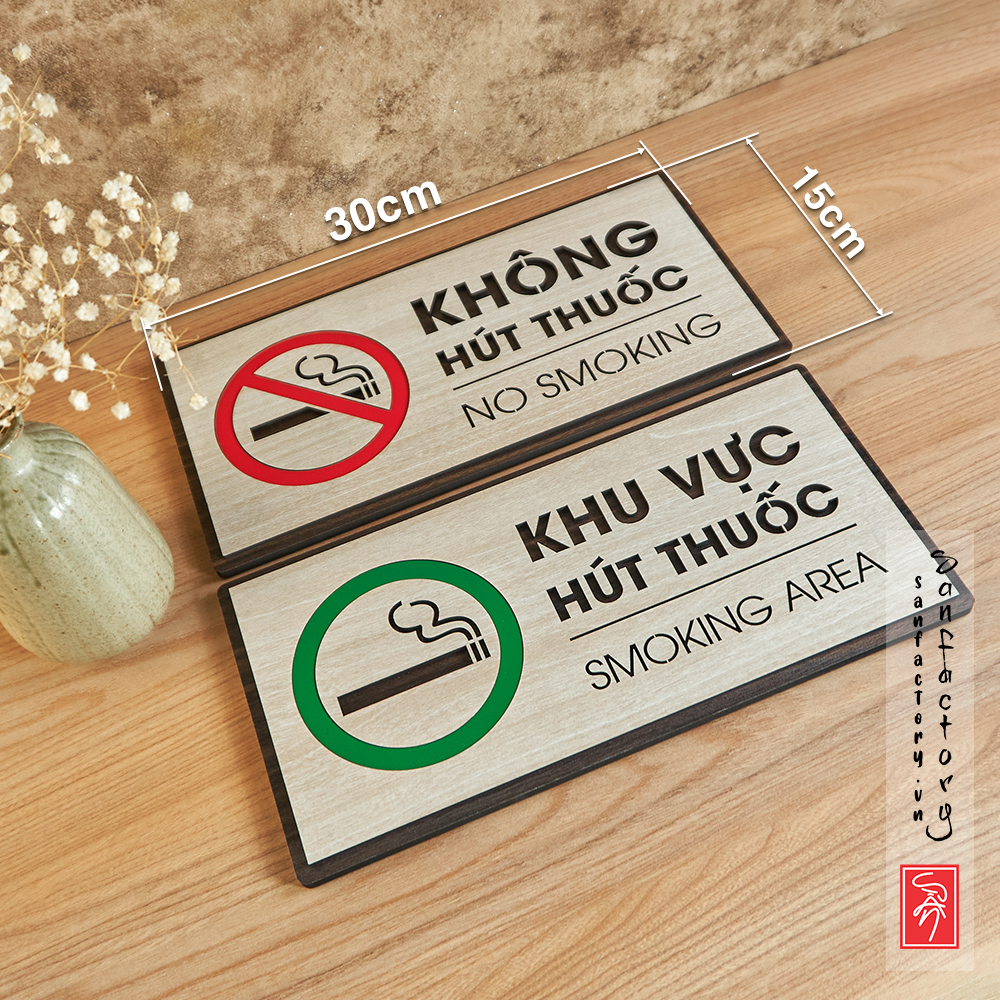 Bảng cấm không hút thuốc và bảng chỉ dẫn khu vực hút thuốc SAN-BC05N
