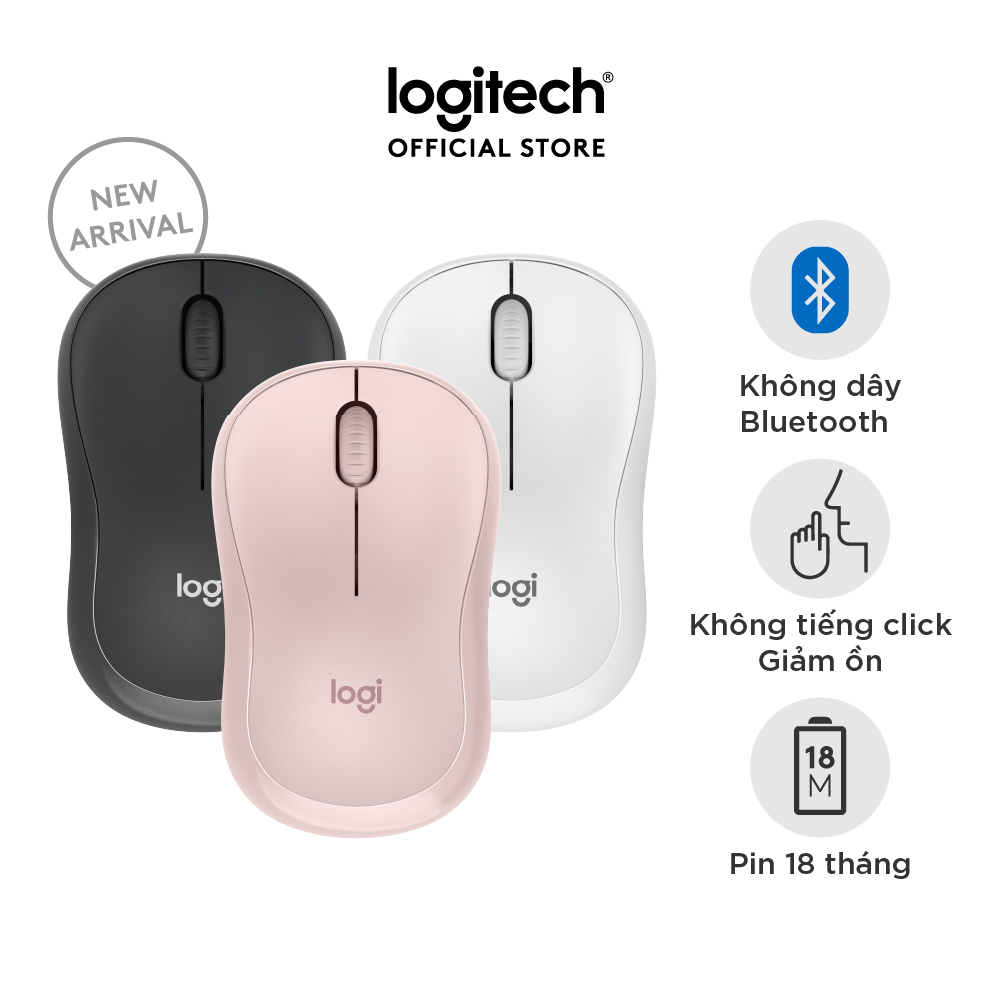 [Mã ELCL7 giảm 7% đơn 300K] Logitech M240 Silent Bluetooth Mouse with Comfortable Shape