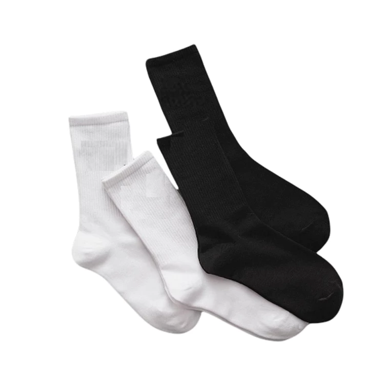 Tất nam TRƠN màu cotton cổ cao trung Black of Exit