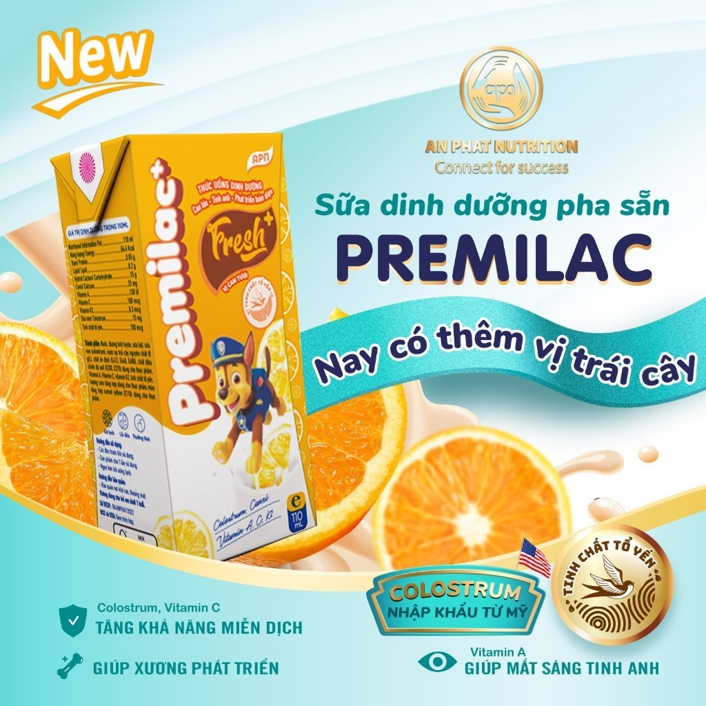 Sữa dinh dưỡng pha sẵn Premilac Fresh vị Cam 110ml
