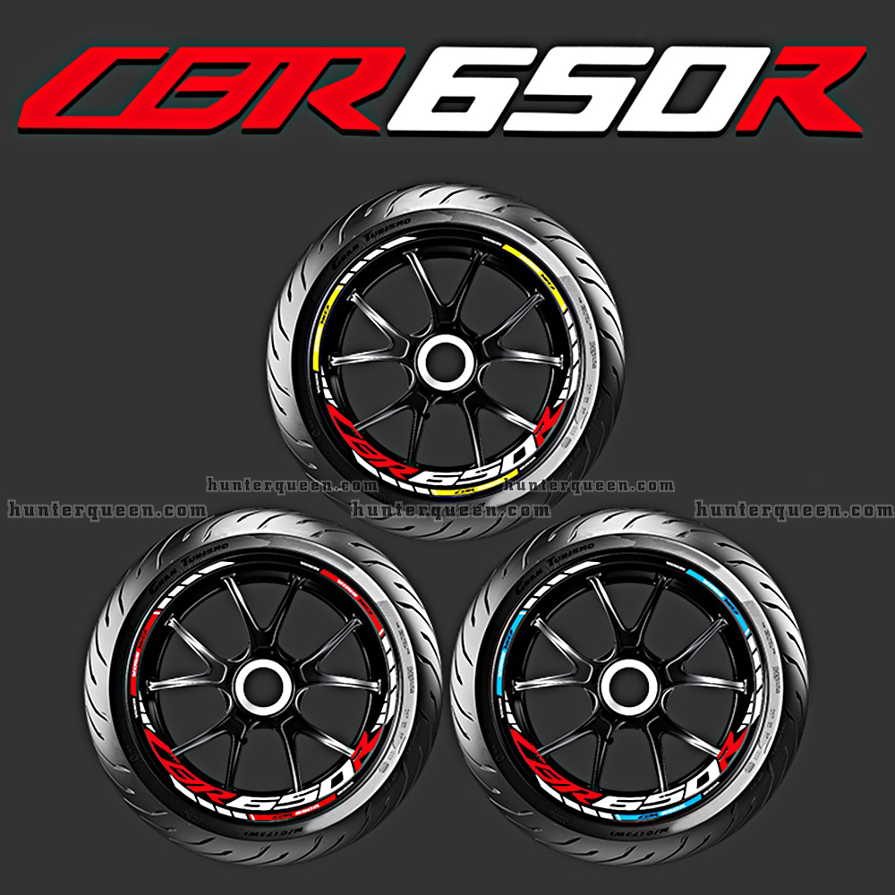 Set 16 decal phản quang dán vành bánh xe mô tô Cbr 650r, Cbr650. Tem bánh mâm chống nước siêu dính