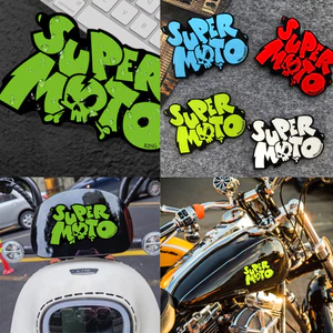 Super Moto Miếng Dán Trang Trí Mũ Bảo Hiểm / Xe Máy Phản Quang Chất Liệu Vinyl