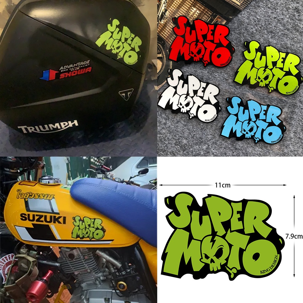 Super Moto Miếng Dán Trang Trí Mũ Bảo Hiểm / Xe Máy Phản Quang Chất Liệu Vinyl