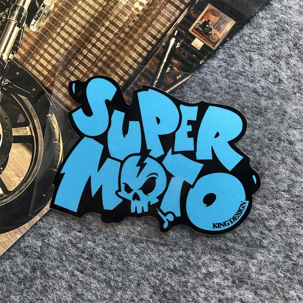 Super Moto Miếng Dán Trang Trí Mũ Bảo Hiểm / Xe Máy Phản Quang Chất Liệu Vinyl