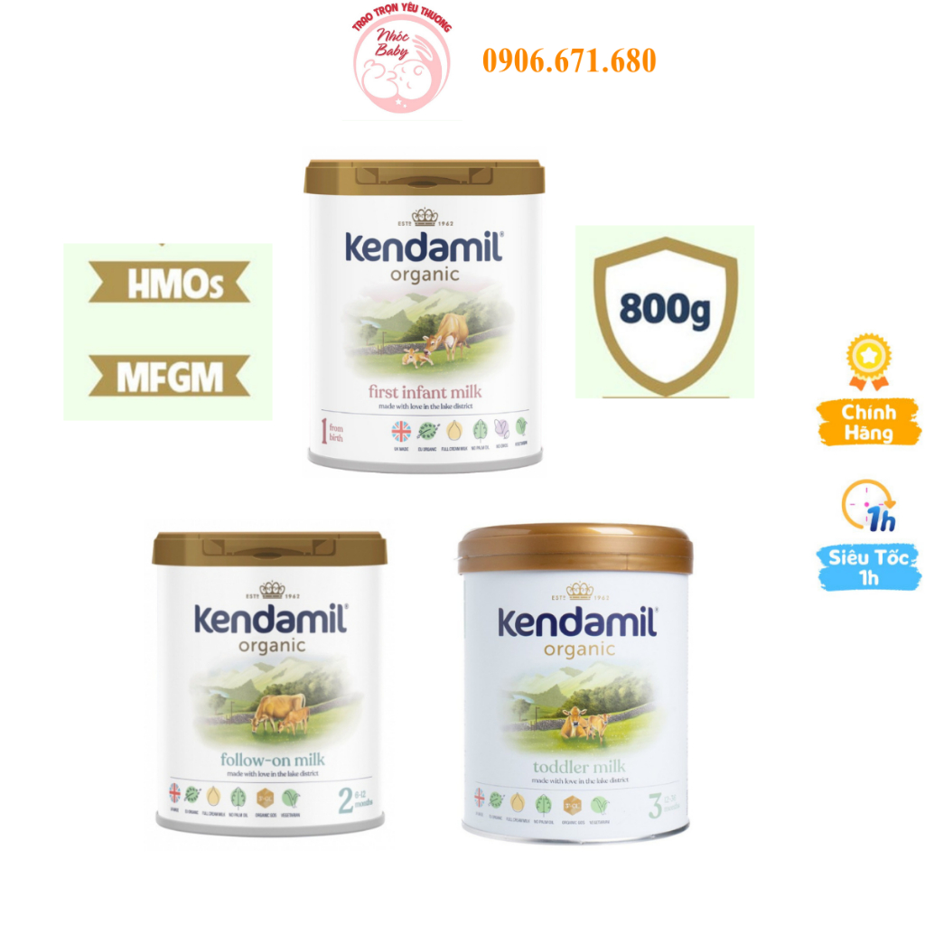 Sữa Kendamil Organic Số 1, 2 ,3 Lon 800g giúp bé phát triển chiều cao