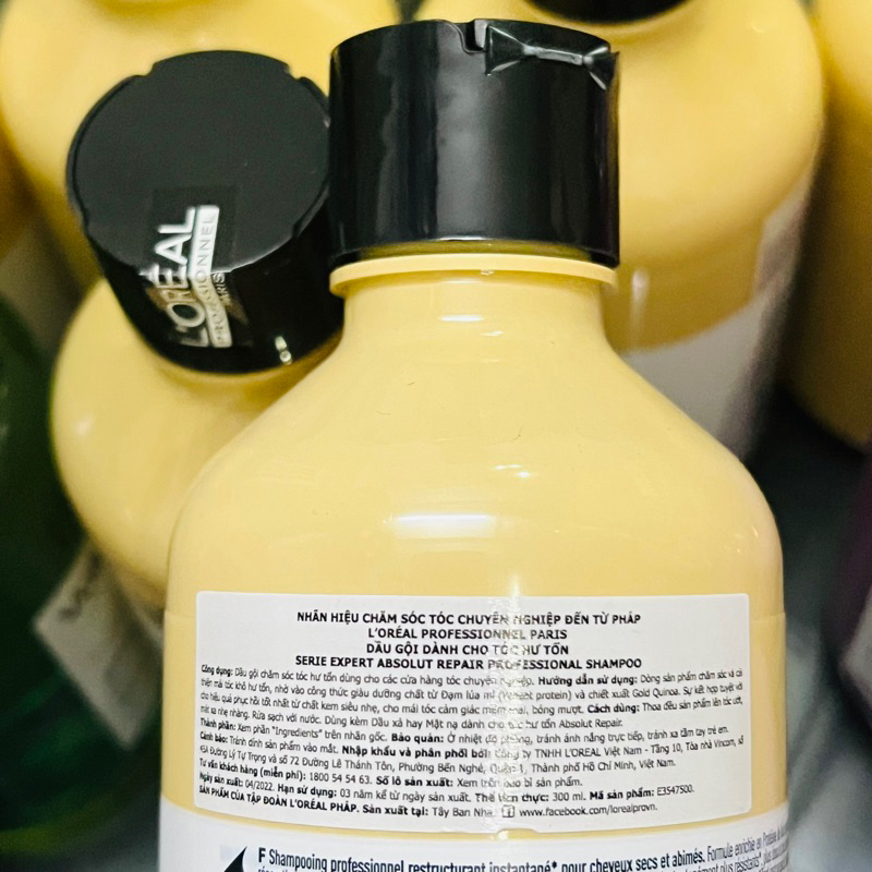[Loreal] Bộ dầu gội xả phục hồi toàn diện L'oreal Professionel Absolut Repair Vàng