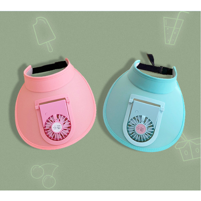 Mũ che nắng có quạt USB cho bé, Mũ điều hòa, mũ nửa đầu màu sắc dễ thương với quạt 3 tốc độ mát mẻ