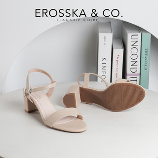 Erosska - Giày sandal nữ gót vuông thiết kế thanh lịch công sở màu kem - EB067