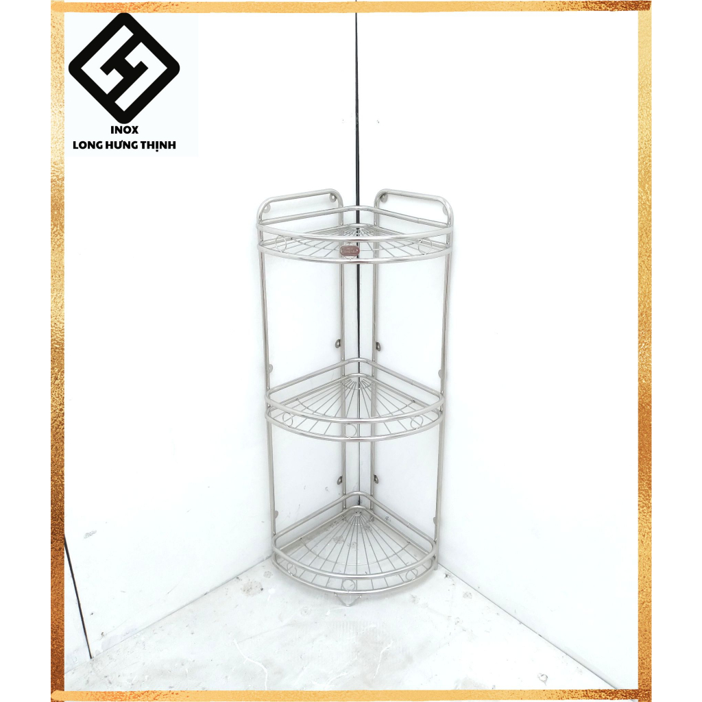Kệ góc phòng tắm INOX 2/3 tầng cao cấp, kệ tam giác 2 tầng đa năng đựng ...