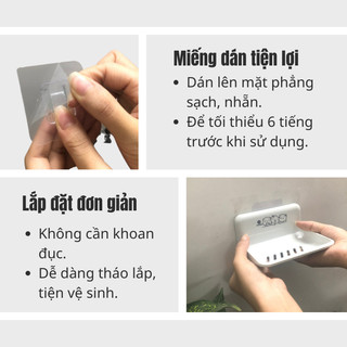 Khay đựng xà phòng dán tường Việt Nhật 5609 tặng kèm miếng dán siêu chắc chắn { H }