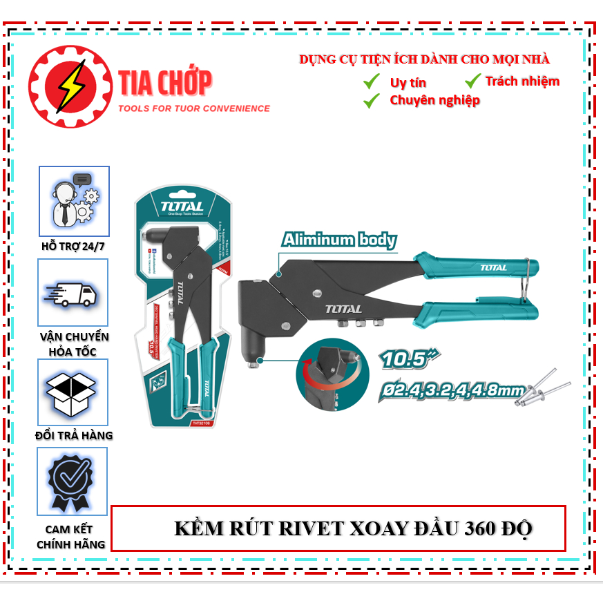 Kìm rút rivet TOTAL THT32106 | kềm rút rivet Kích thước 10.5 inch ...