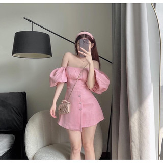 [S2.214] Set Áo Tay Bồng Cúp Ngực Mix Chân Váy Chữ A Nơ Đá Hàng 2 Lớp, Set Bộ Nữ Croptop Sang Chảnh Có Ảnh Thật