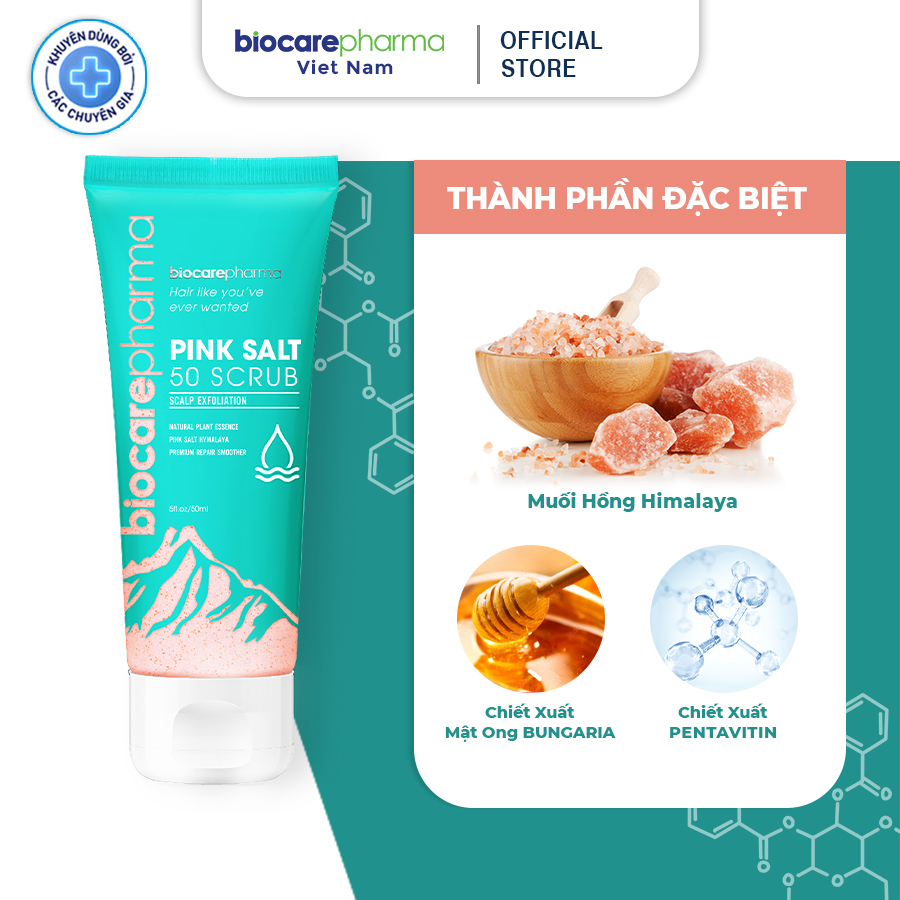 Ảnh Tẩy tế bào chết da đầu muối hồng Himalaya - Giảm bết tóc - Giảm gàu - Giúp phồng tóc - Biocarepharma - Tuýp 50gr 2