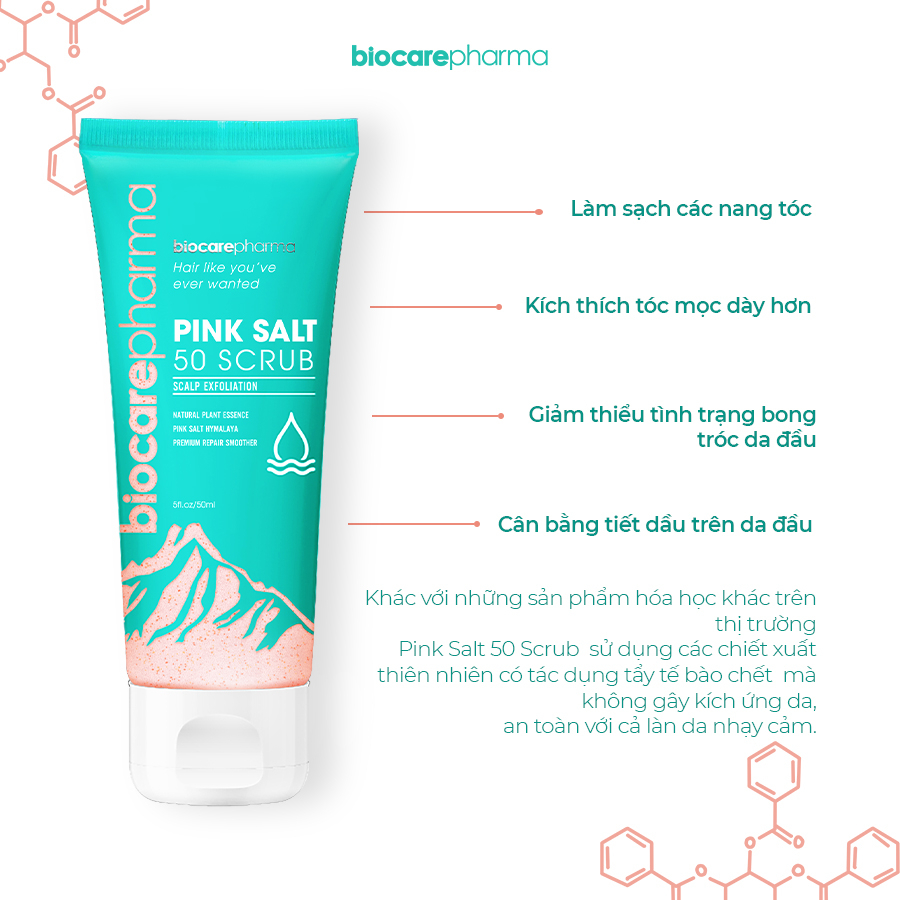 Ảnh Tẩy tế bào chết da đầu muối hồng Himalaya - Giảm bết tóc - Giảm gàu - Giúp phồng tóc - Biocarepharma - Tuýp 50gr 4