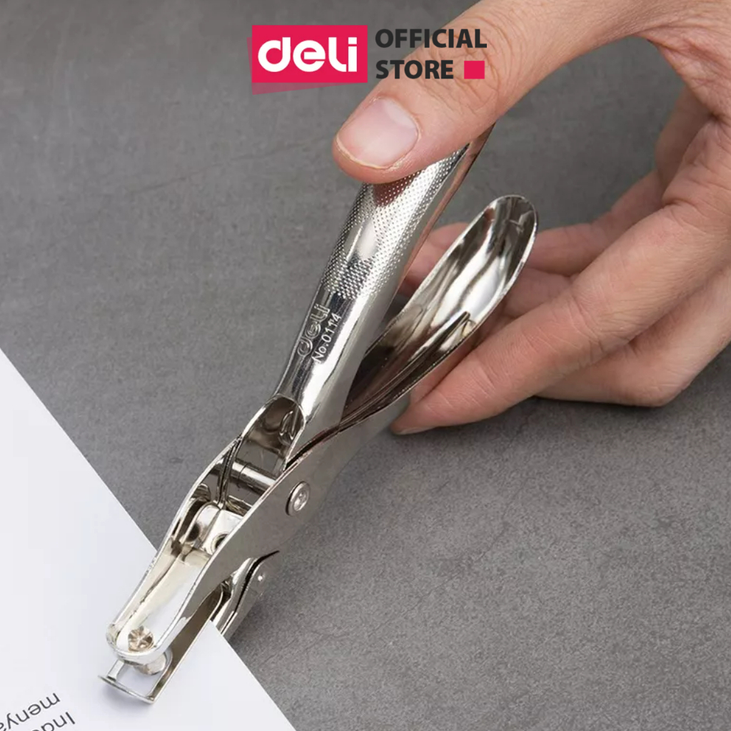 Kìm Bấm Đục Lỗ Giấy Refill Deli Dụng Cụ Bấm Lỗ Giấy Làm Sổ Còng Cầm Tay Tiện Lợi - E0114