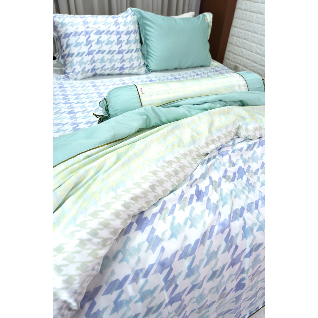 Bộ chăn ga gối ra giường lụa tencel siêu mềm mịn Hàn Quốc Julia 831