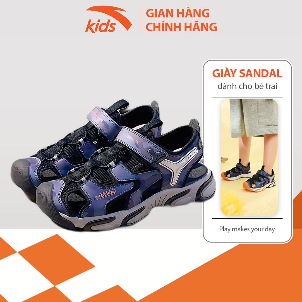 Sandals thể thao bé trai Anta Kids siêu nhẹ, quai dán tiện lợi, mặt lưới thoáng khí 312226936