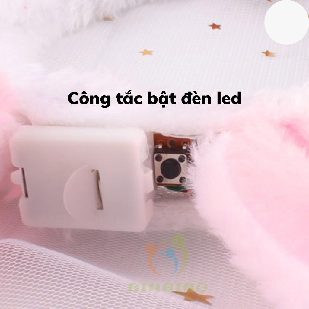 Bờm băng đô tai thỏ có đèn LED Đồ chơi trung thu phát sáng siêu dễ thương cho bé - Binbibo