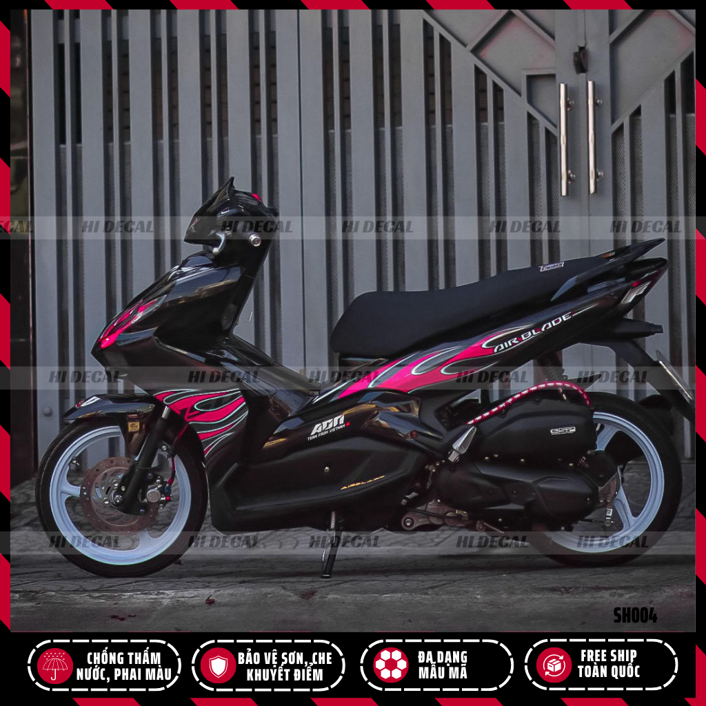 Tem lửa xe AB (AirBlade) dán xe các đời  |AB-001| Decal dán xe Acao cấp chống nước, bền màu