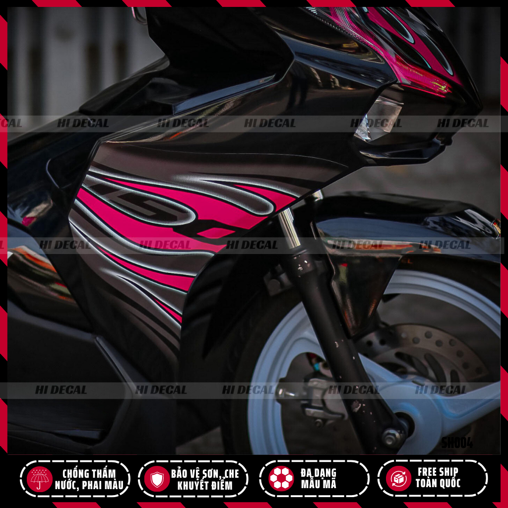Tem lửa xe AB (AirBlade) dán xe các đời  |AB-001| Decal dán xe Acao cấp chống nước, bền màu