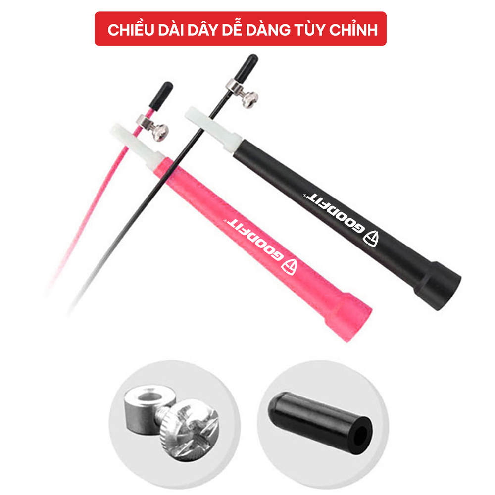 Dây nhảy thể dục chính hãng GoodFit GF904JR lõi thép siêu bền, hỗ trợ tập thể dục giảm cân, đốt mỡ