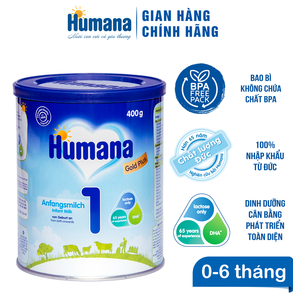 Sữa Bột Công Thức Dinh Dưỡng Dành Cho Trẻ Humana Gold Plus 1 (400g