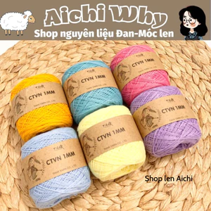 Len Sợi Cotton Việt Nam 1mm nhãn THHX 100g dùng móc áo,móc túi,móc mũ