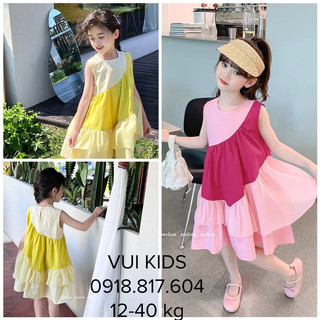 [XẢ 10-14KG] Váy babydoll cho bé gái. Váy BBD tơ lụa siêu mềm min mát bé gái Melisa size đại 10-40kg