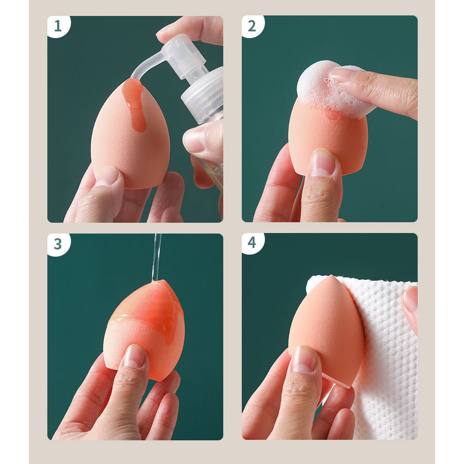 Set Hộp 4 Mút Trang Điểm Hình Trứng Cao Cấp Tán Kem Nền Siêu Mịn Và Tự Nhiên