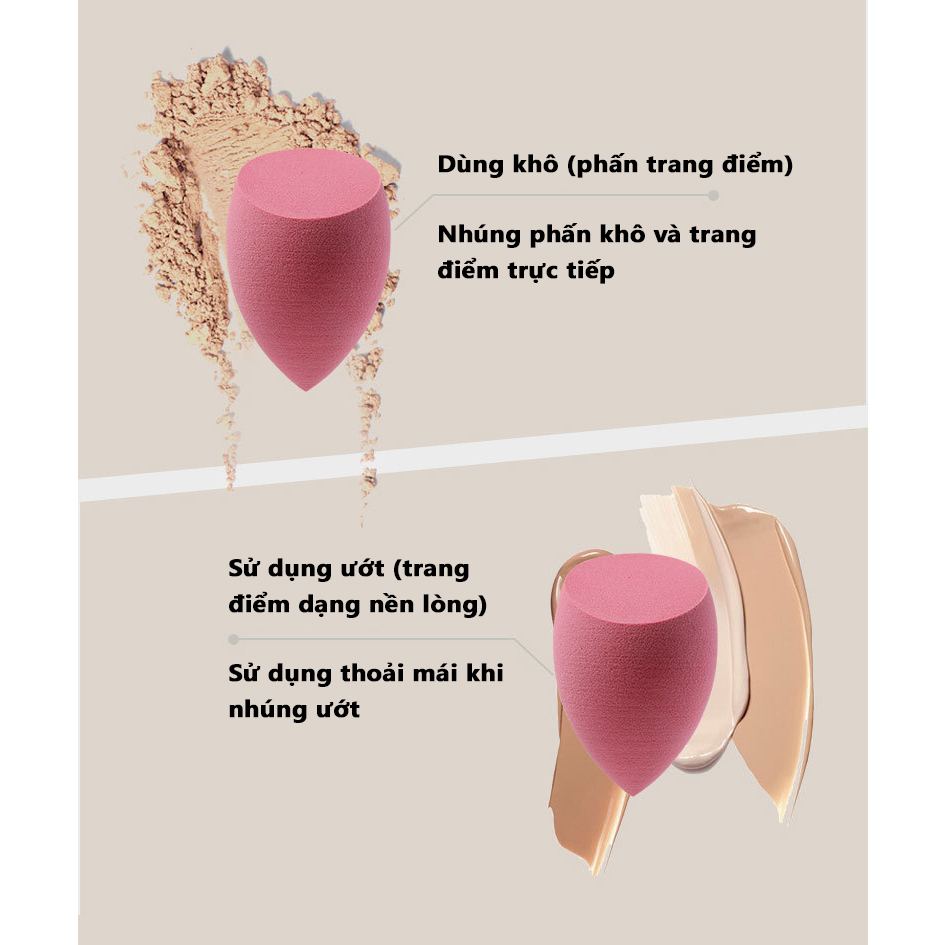 Set Hộp 4 Mút Trang Điểm Hình Trứng Cao Cấp Tán Kem Nền Siêu Mịn Và Tự Nhiên