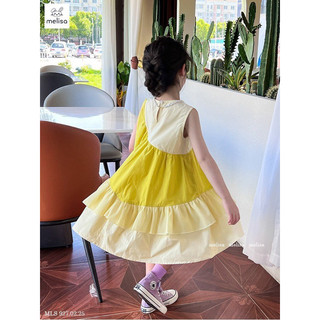 [XẢ 10-14KG] Váy babydoll cho bé gái. Váy BBD tơ lụa siêu mềm min mát bé gái Melisa size đại 10-40kg
