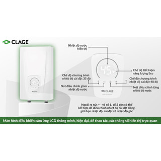 Máy nước nóng trực tiếp CLAGE CEX9 Plus, Chống Giật, Điều Khiển Thông Minh - Hàng Chính Hãng