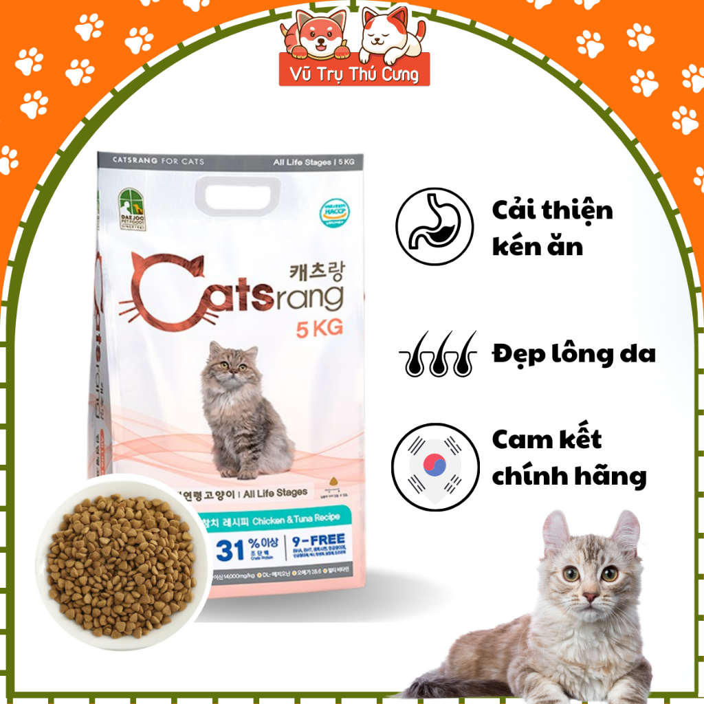 Thức ăn hạt cho mèo Catsrang Hàn Quốc 1Kg