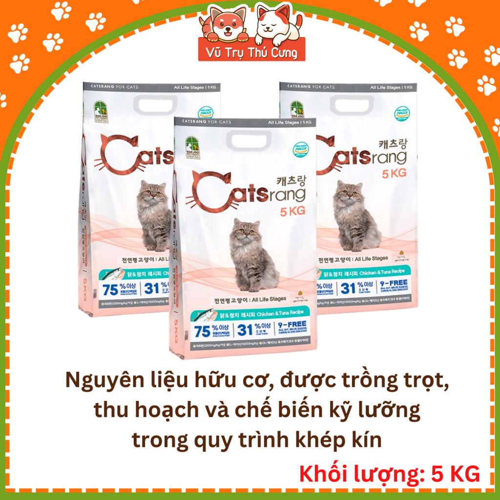Thức ăn hạt cho mèo Catsrang Hàn Quốc 1Kg