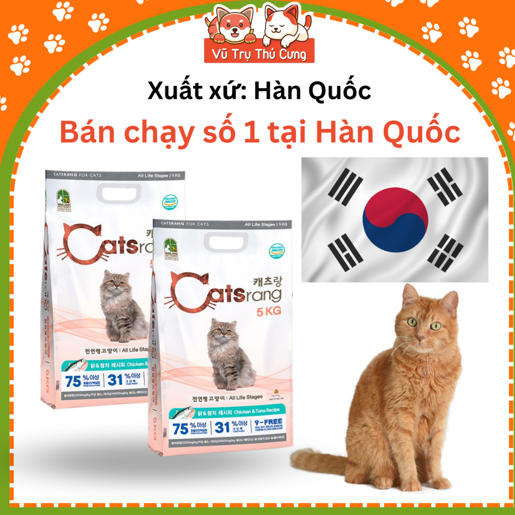 Thức ăn hạt cho mèo Catsrang Hàn Quốc 1Kg