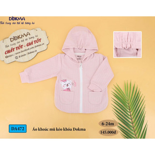 Áo khoác nỉ Dokma có mũ kéo khóa chất siêu đẹp 6-24M