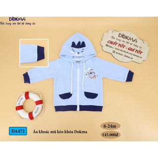 Áo khoác nỉ Dokma có mũ kéo khóa chất siêu đẹp 6-24M