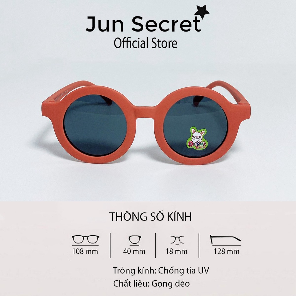 Ảnh Kính mát trẻ em thời trang Jun Secret gọng tròn nhựa dẻo chống tia UV cao cấp dành cho bé trai và bé gái JS11065 1