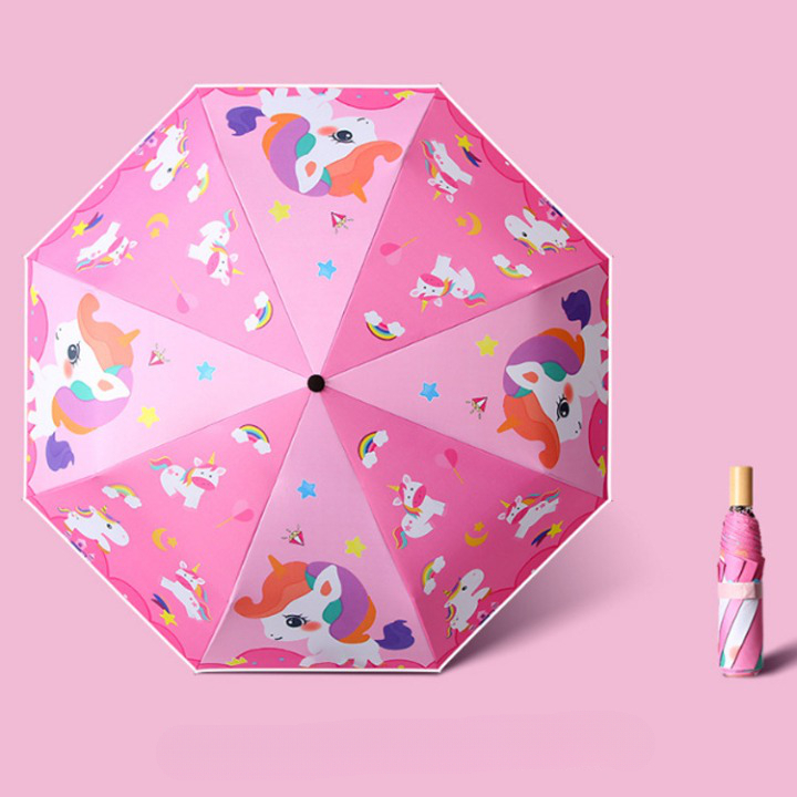 Ô Dù Gấp Gọn Che Nắng Che Mưa Chống Tia UV Hoạ Tiết Hoạt Hình Dễ Thương  Dành Cho Bé | Shopee Việt Nam