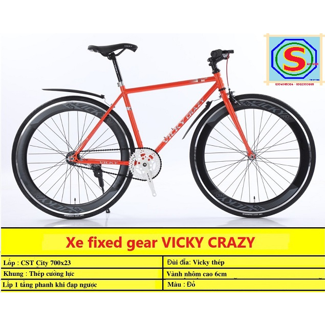 Xe Fixed Gear Vicky Crazy Líp 1 tầng đạp ngược là phanh Có 1 phanh bánh ...