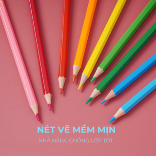 Bút Chì Màu Ống 18 Màu Chuyên Nghiệp  Artmate Chất Liệu Cao Cấp, An Toàn Cho Bé AM-CL202