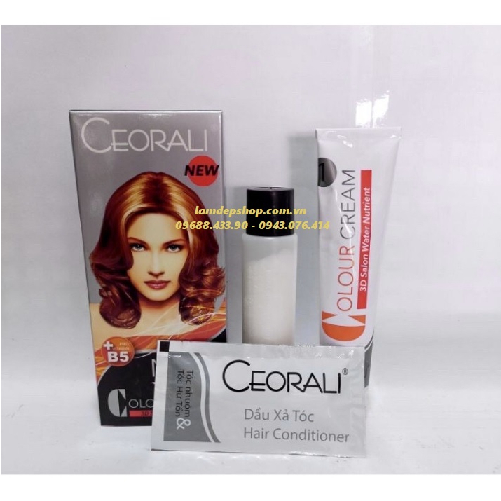 Kem nhuộm tóc - Ceorali - Mã màu nhuộm thời trang (60ml x 2) (Đã bao gồm cả trợ nhuộm)