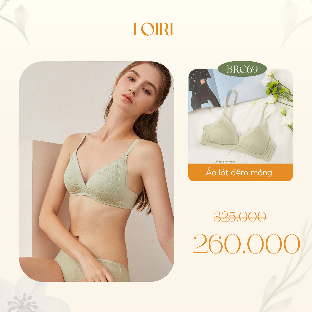 Áo Lót Không Gọng Đệm Mỏng Thoải Mái Chất Liệu Su Đúc Viền Cotton Loirechic BRC69