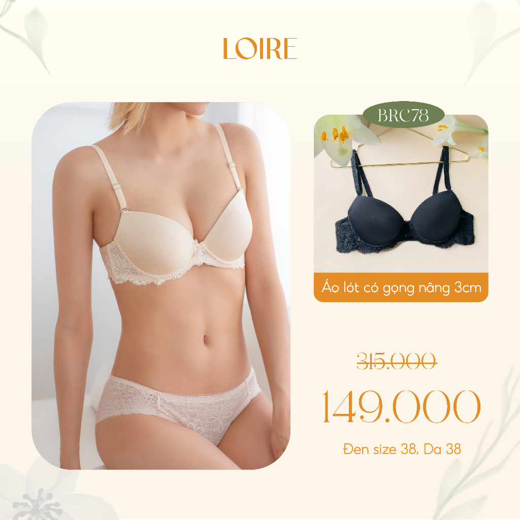 Áo Lót Có Gọng Chân Ren Đệm Dày Push Up Loirechic BRC78