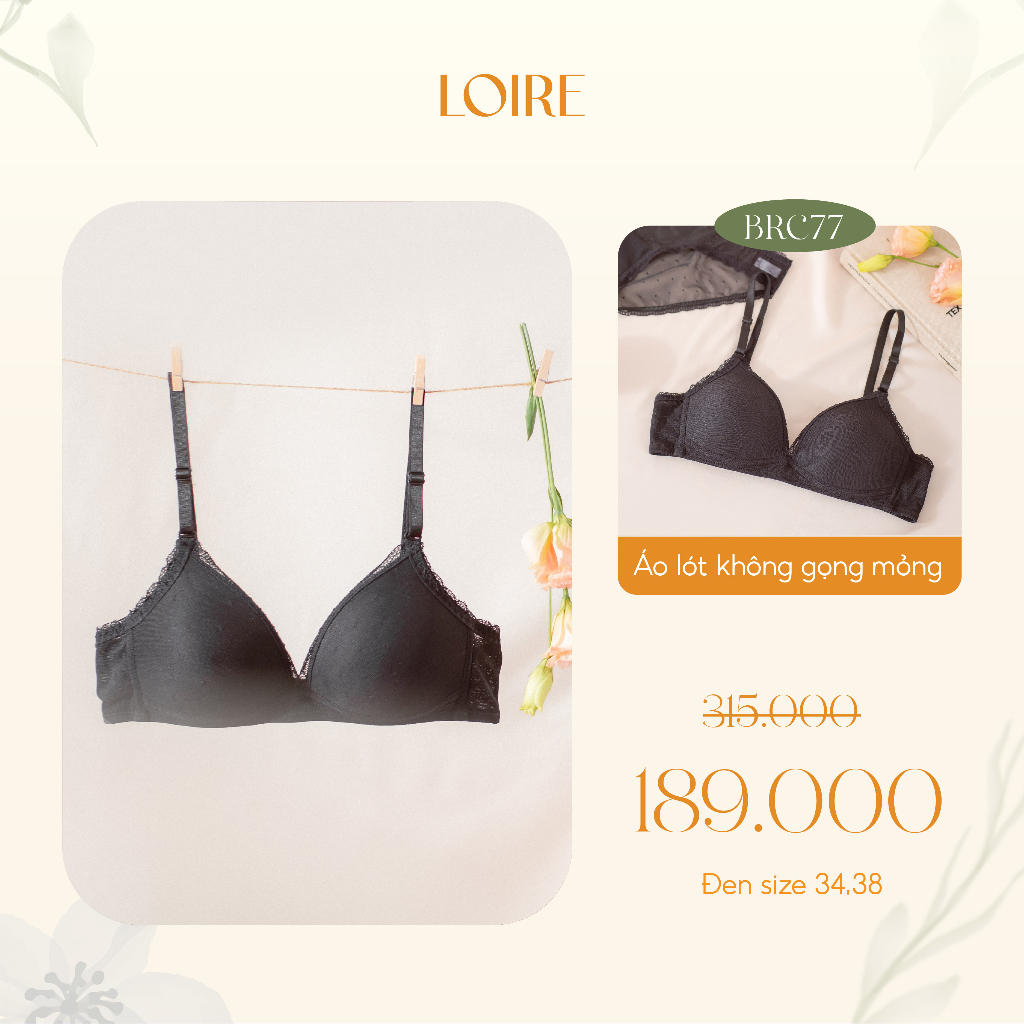 Áo Lót Đệm Mỏng Không Gọng Ren Chấm Bi Loirechic BRC77