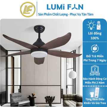 Quạt Đèn Trần Trang Trí LumiFan, Sải Cánh 132cm, Quạt Trần Đèn Decor, Quạt Trần Trang Trí Phòng Ngủ