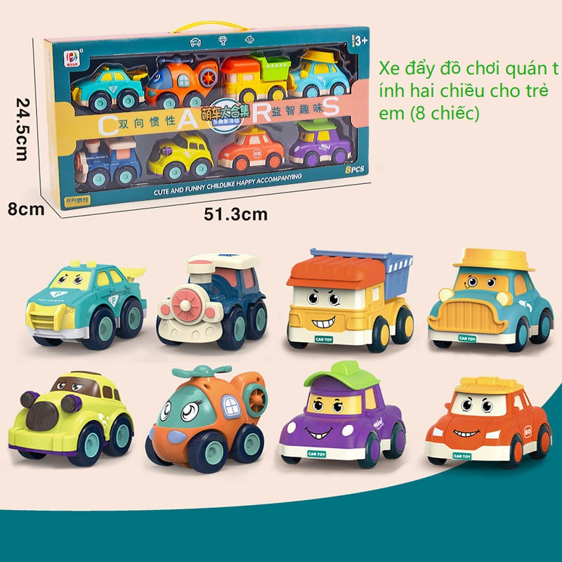 Bộ Đồ Chơi 8 Xe Ô Tô Poli Chạy Đà Xe Ô Tô Hoạt Hình Dễ Thương Vui Nhộn Xe Ô Tô Mini Siêu Bền Cho Bé PUKAPI