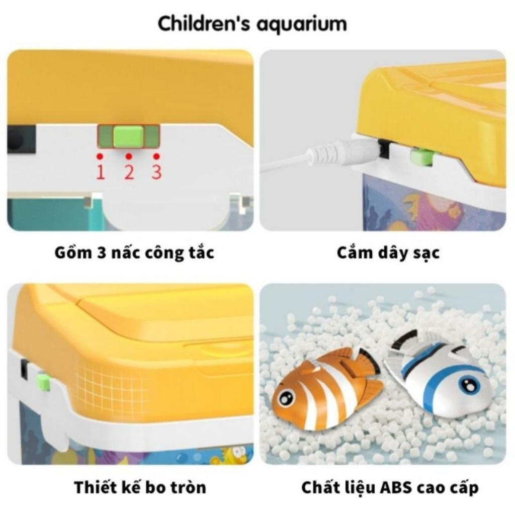 Đồ Chơi Bể Cá Mini Hồ Cá Mini Câu Cá Bể Cá Có Đèn Led Vui Nhộn -Đồ Chơi Cho Bé PUKAPI