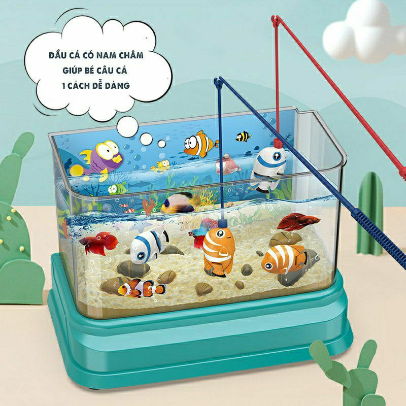 Đồ Chơi Bể Cá Mini Hồ Cá Mini Câu Cá Bể Cá Có Đèn Led Vui Nhộn -Đồ Chơi Cho Bé PUKAPI