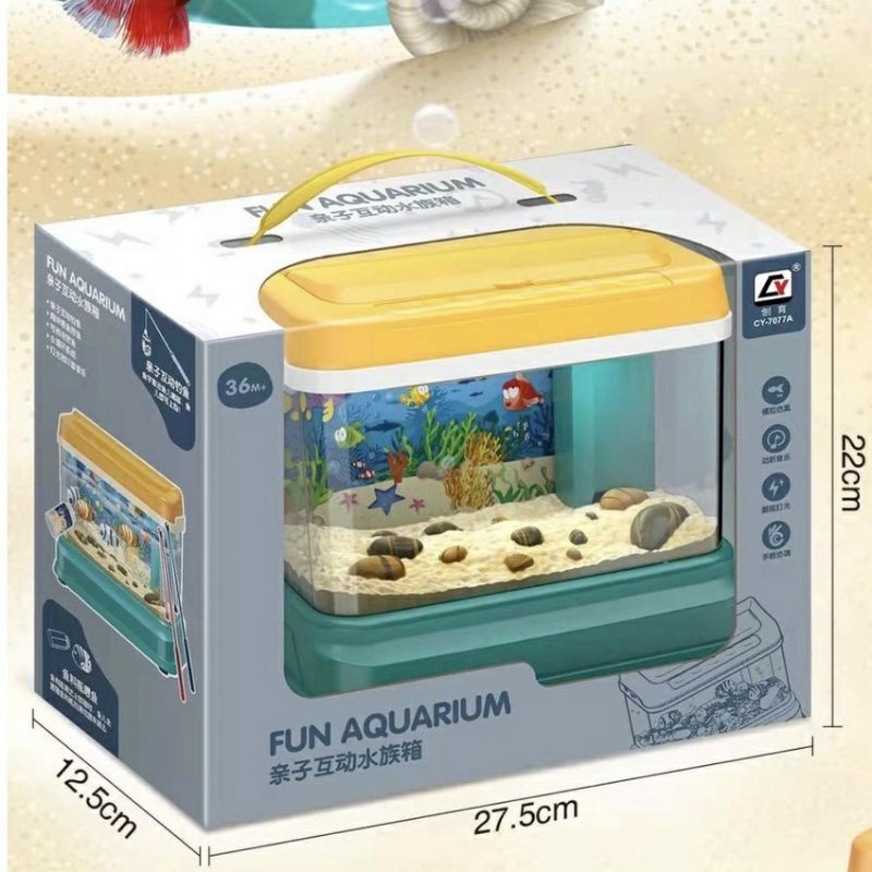 Đồ Chơi Bể Cá Mini Hồ Cá Mini Câu Cá Bể Cá Có Đèn Led Vui Nhộn -Đồ Chơi Cho Bé PUKAPI